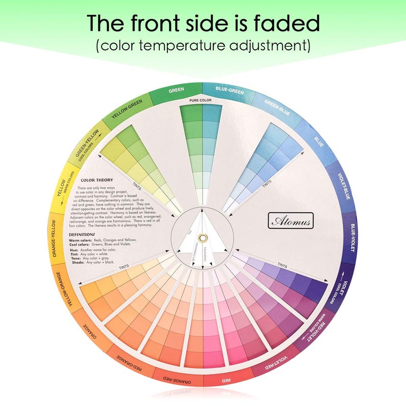 JimKing Creative Color Wheel, Paint Mixing Learning Guide Art Class Teaching Tool for Makeup Blending Board Chart Color Mixed Guide Mix Colours (9.25inch) - Image 2